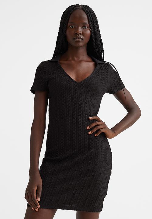 H&M - Collared bodycon dress - black