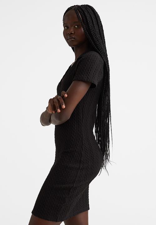 H&M - Collared bodycon dress - black