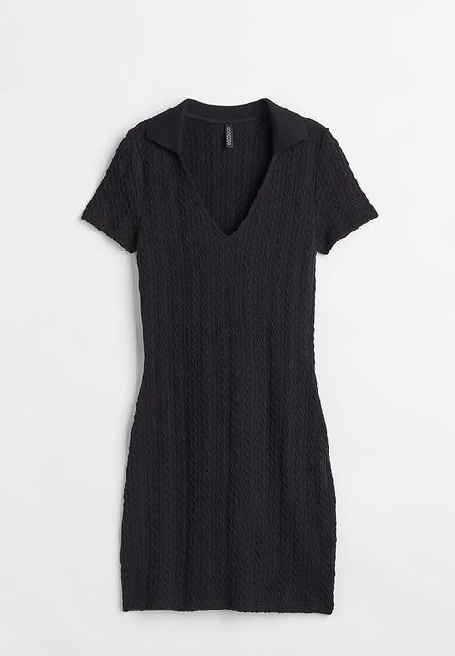 H&M - Collared bodycon dress - black