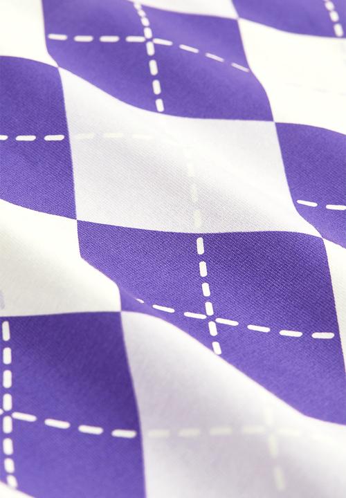 H&M - Collared bodycon dress - purple/argyle pattern