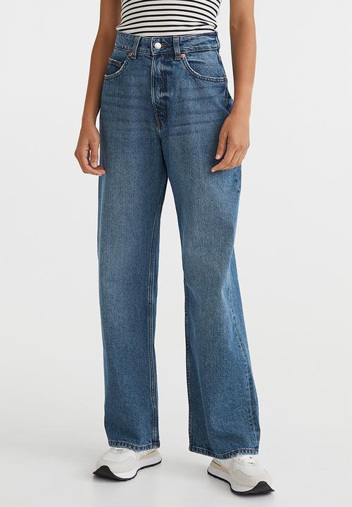 H&M - Loose straight high jeans - denim blue