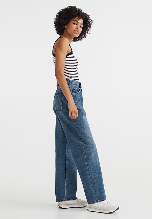H&M - Loose straight high jeans - denim blue