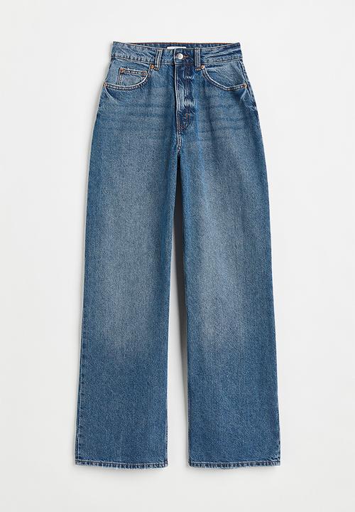 H&M - Loose straight high jeans - denim blue