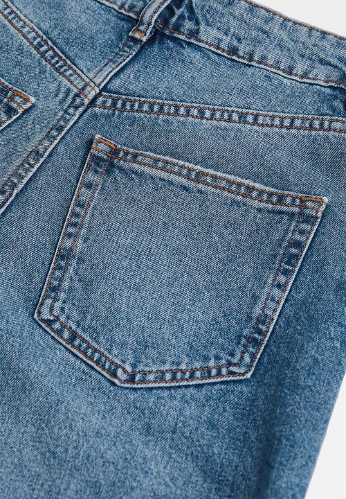 H&M - Loose straight high jeans - denim blue