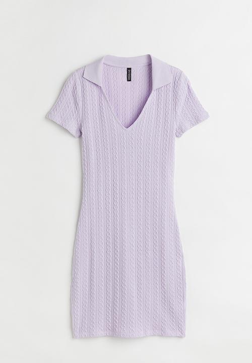 H&M - Collared bodycon dress - light purple