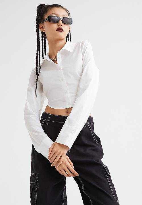 H&M - Open-backed shirt - white