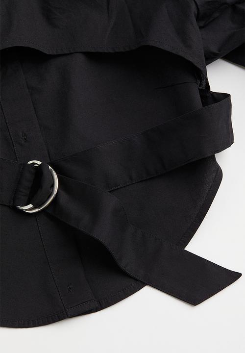 H&M - Open-backed shirt - black
