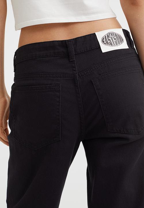H&M - Wide twill trousers - black I