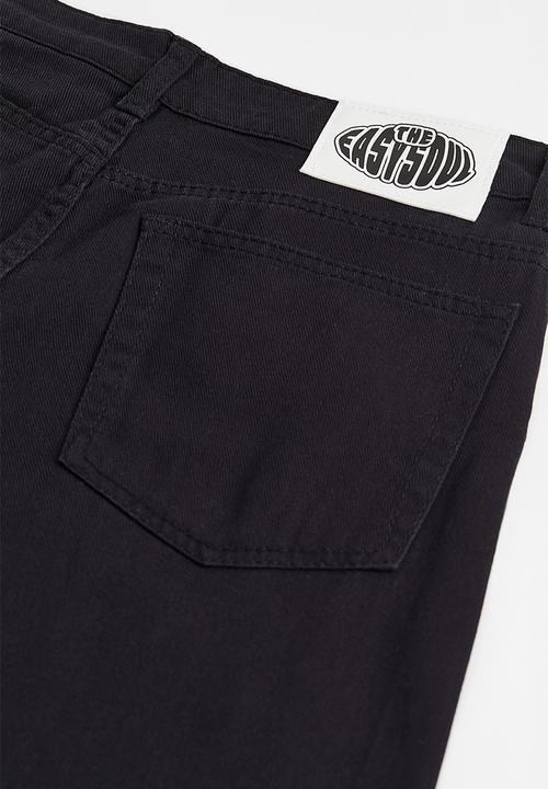 H&M - Wide twill trousers - black I