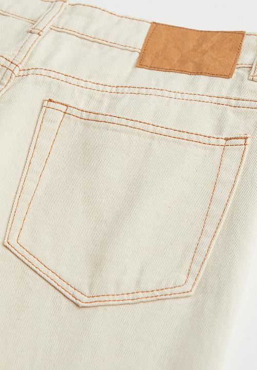 H&M - Wide twill trousers - light beige