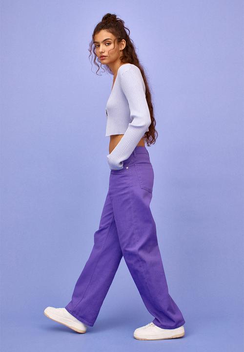 H&M - Wide twill trousers - purple