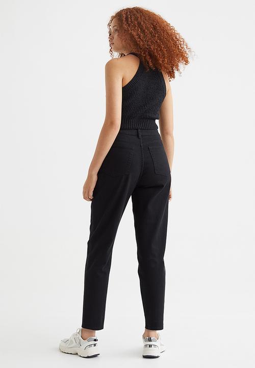 H&M - Mom loose fit twill trousers - black
