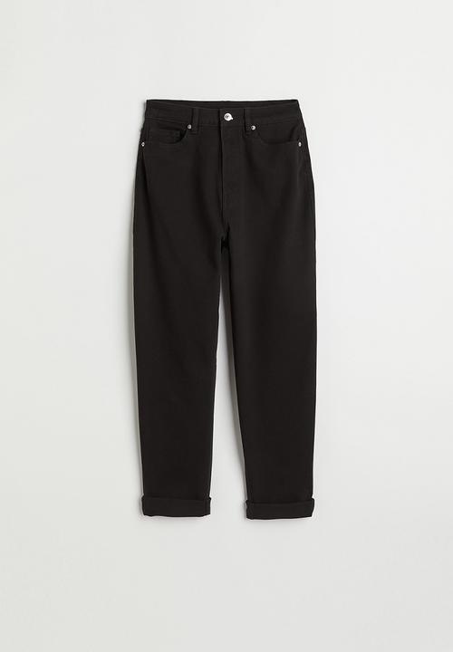 H&M - Mom loose fit twill trousers - black