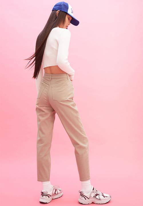 H&M - Mom loose fit twill trousers - beige