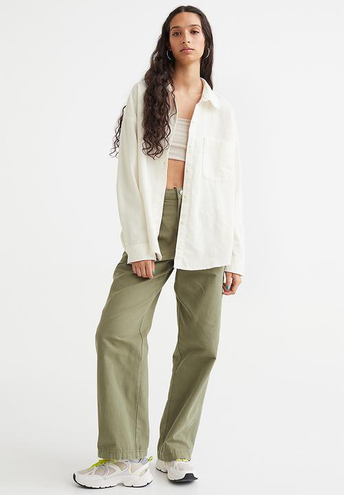 H&M - Oversized corduroy shirt - cream
