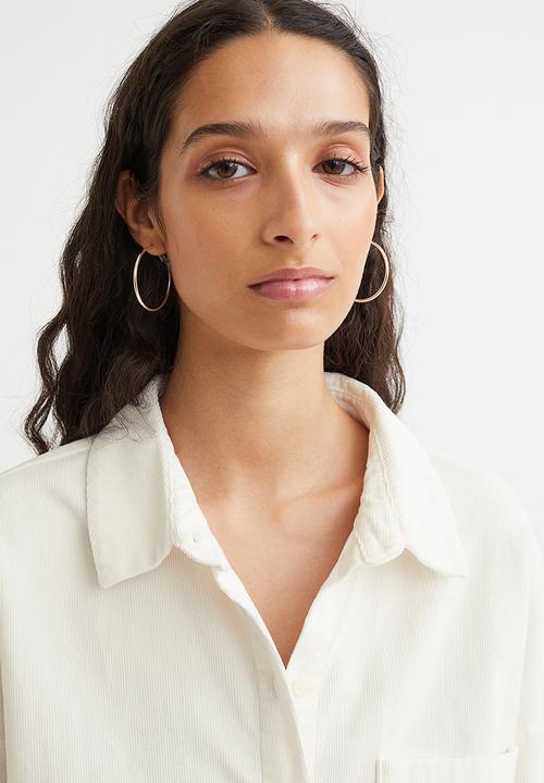 H&M - Oversized corduroy shirt - cream