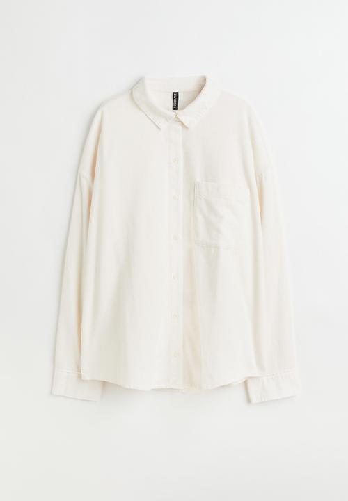 H&M - Oversized corduroy shirt - cream