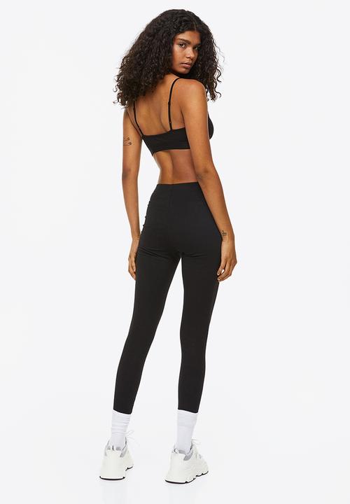 H&M - Cotton jersey leggings - black