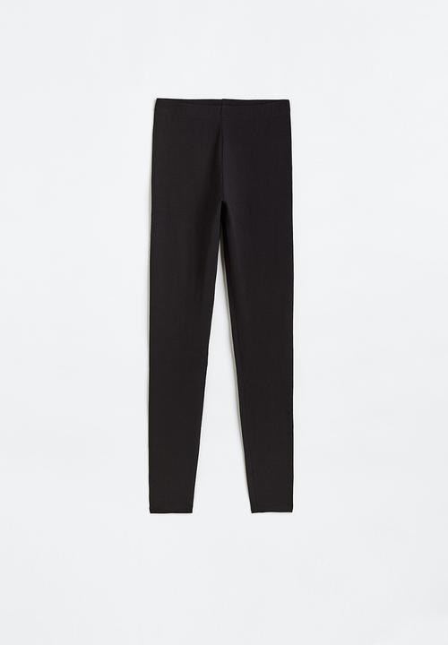 H&M - Cotton jersey leggings - black