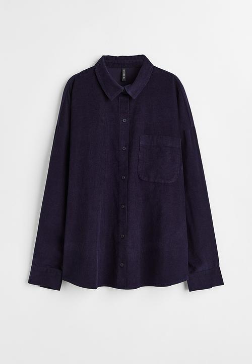 H&M - Oversized corduroy shirt - navy blue
