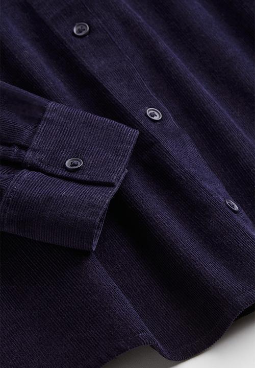 H&M - Oversized corduroy shirt - navy blue