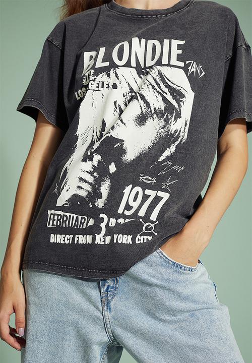 H&M - Printed T-shirt - black/blondie