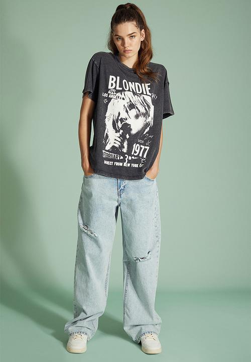 H&M - Printed T-shirt - black/blondie