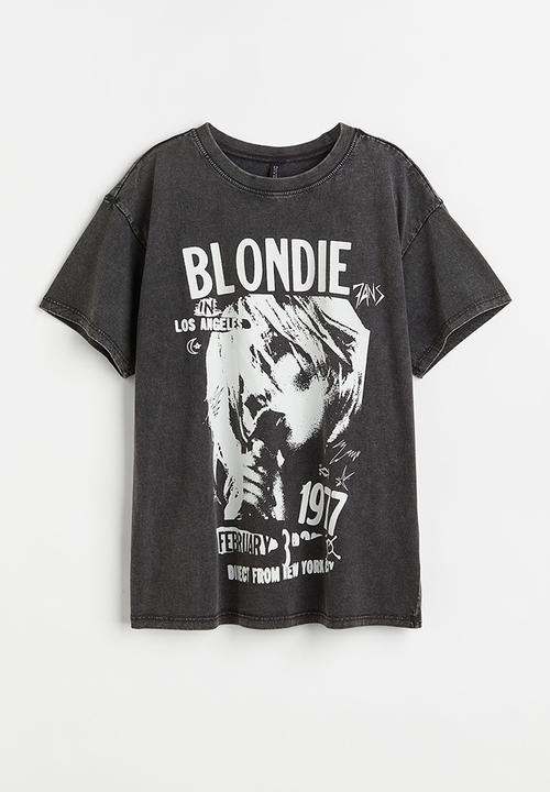 H&M - Printed T-shirt - black/blondie