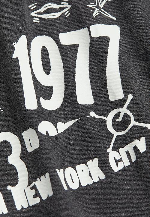 H&M - Printed T-shirt - black/blondie