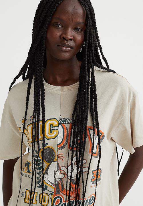 H&M - Printed T-shirt - light beige/disney