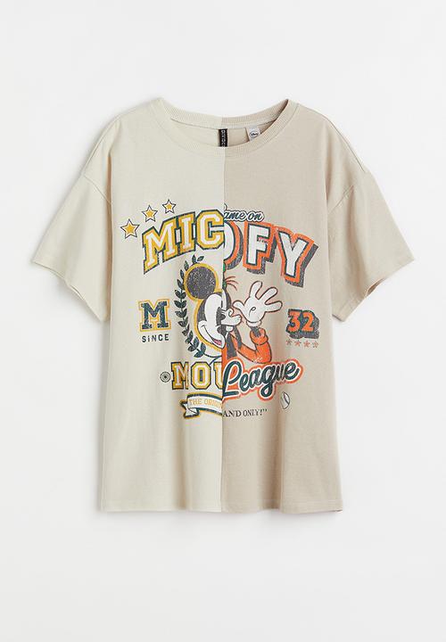H&M - Printed T-shirt - light beige/disney