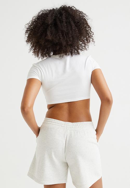 H&M - Cotton cropped top - white