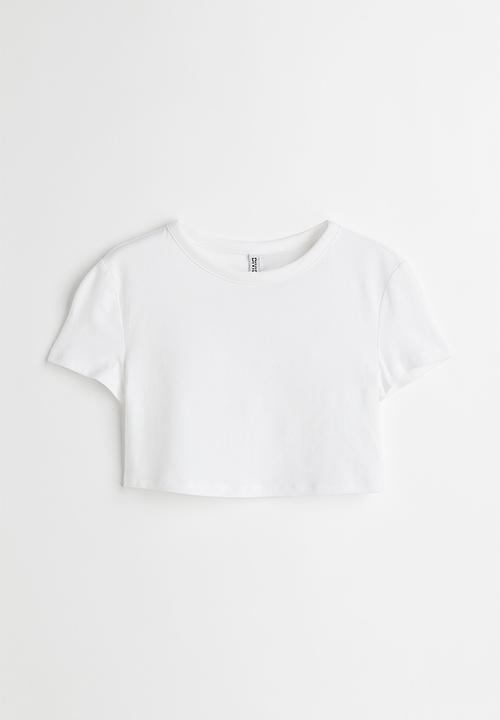 H&M - Cotton cropped top - white