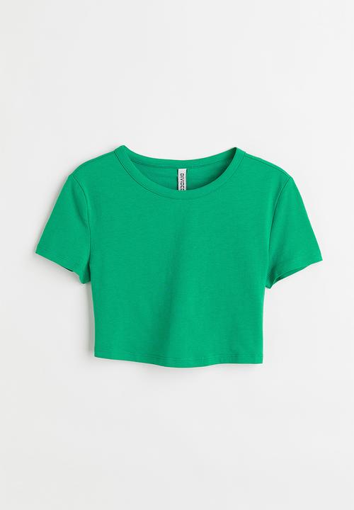 H&M - Cotton cropped top - green