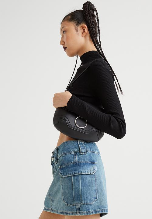 H&M - Ribbed turtleneck top - black