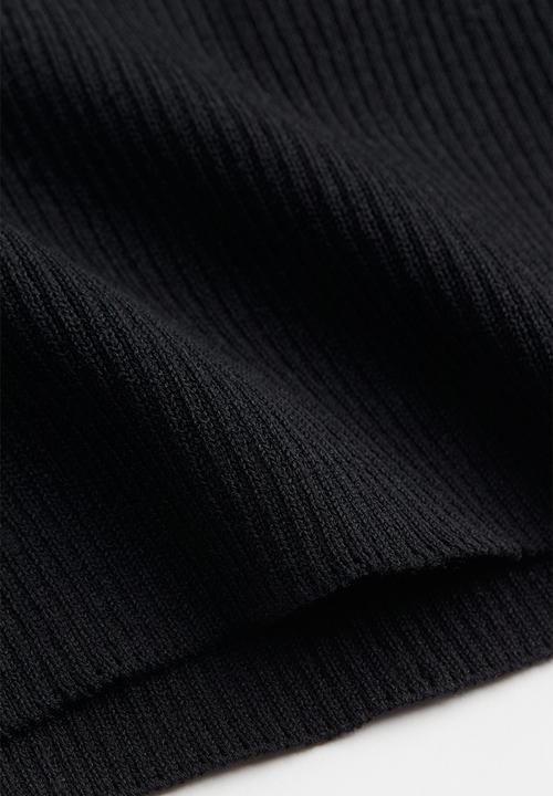 H&M - Ribbed turtleneck top - black
