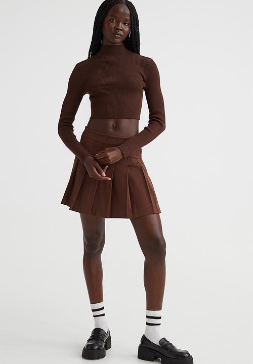 H&M - Ribbed turtleneck top - dark brown