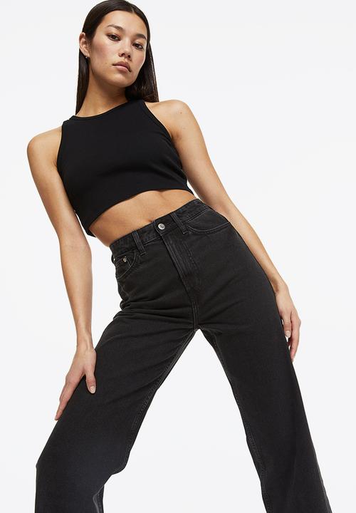 H&M - Wide ultra high jeans - black