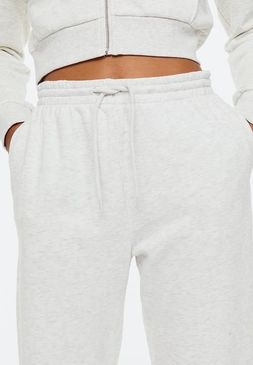 H&M - High-waisted joggers - light grey marl