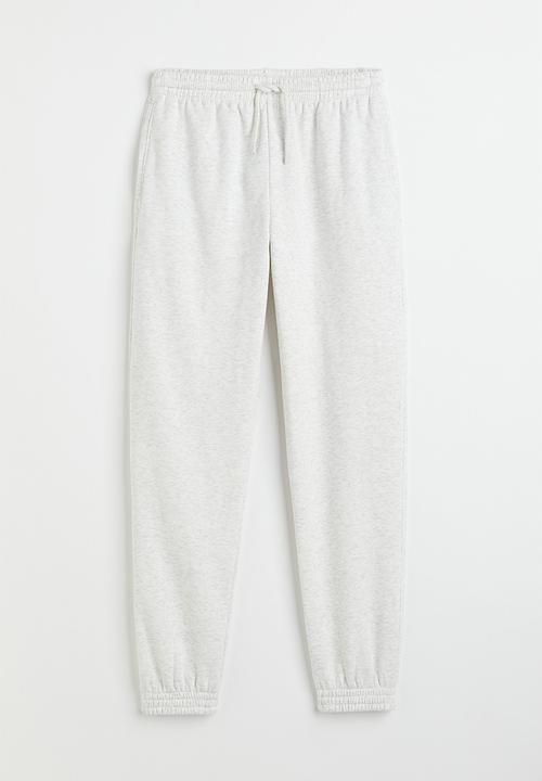 H&M - High-waisted joggers - light grey marl