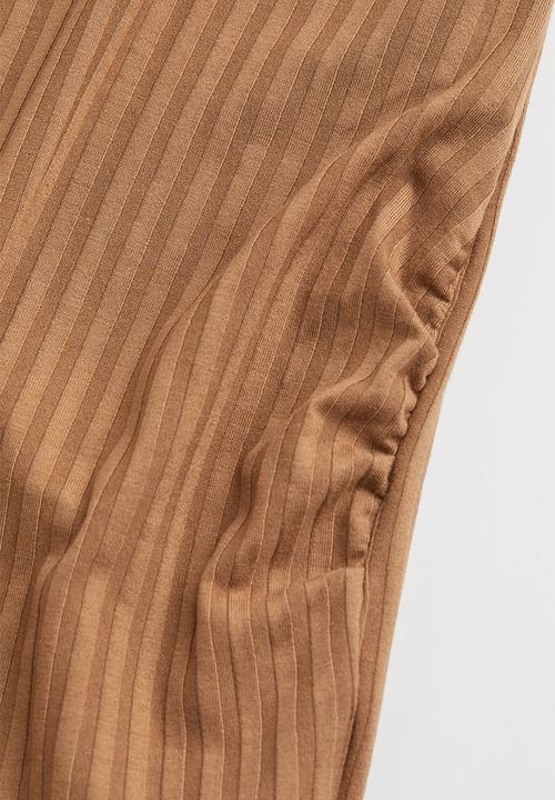 H&M - Mama ribbed T-shirt - dark beige