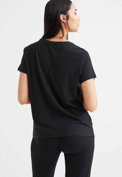 H&M - Mama ribbed T-shirt - black