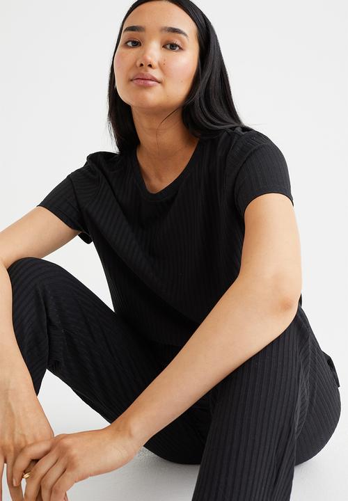 H&M - Mama ribbed T-shirt - black