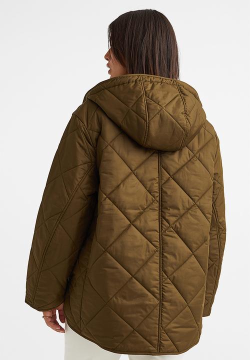 H&M - Oversized quilted jacket - dark khaki green