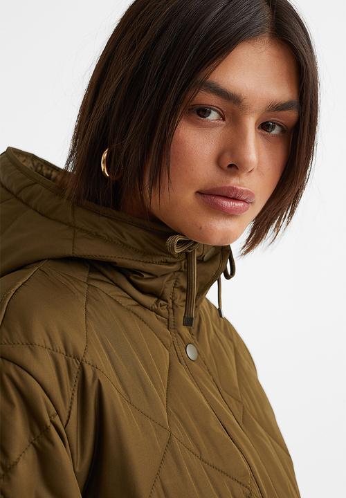 H&M - Oversized quilted jacket - dark khaki green