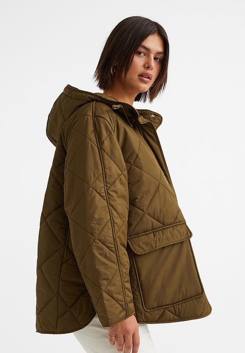 H&M - Oversized quilted jacket - dark khaki green