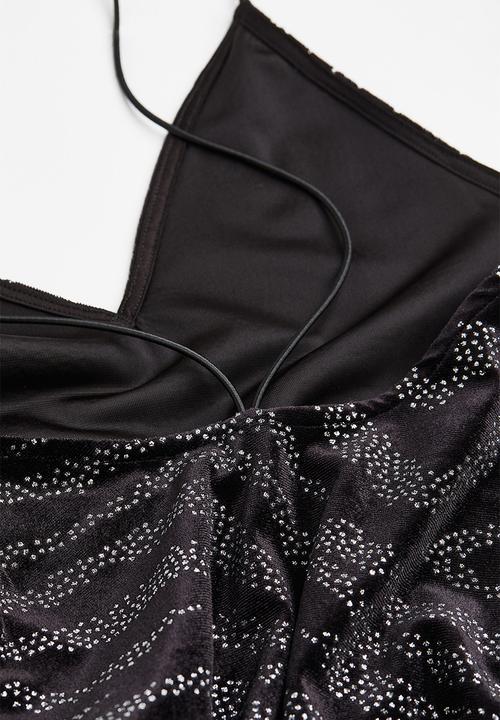 H&M - Backless dress - black/zebra-print