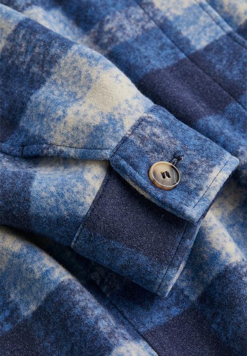 H&M - Long shacket - blue/checked