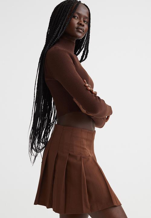H&M - Pleated skirt - dark brown