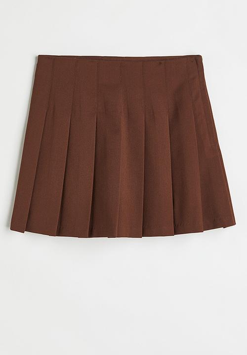 H&M - Pleated skirt - dark brown